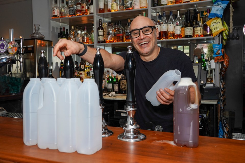 Takeaway beers are served in two-pint plastic bottles