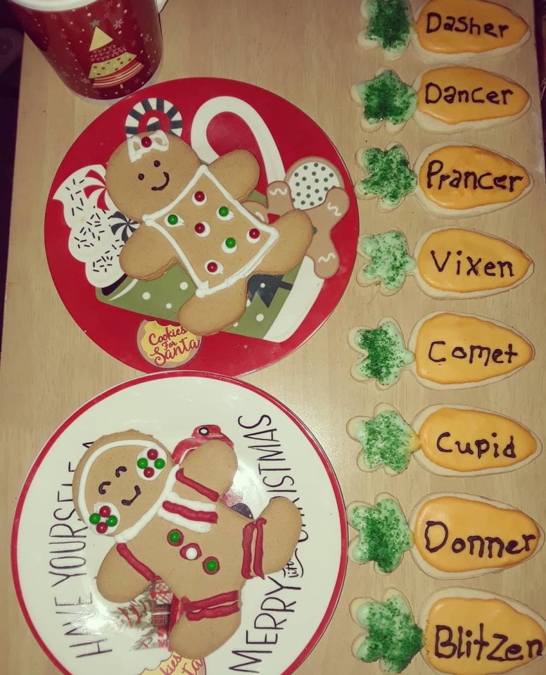 She goes all out every year and makes cookies for Santa