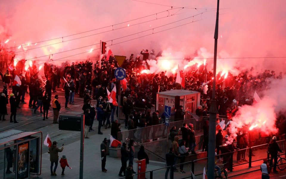 Polish people took part in an Independence Day march on November 11, organised by far-right groups to mark Poland's sovereignty