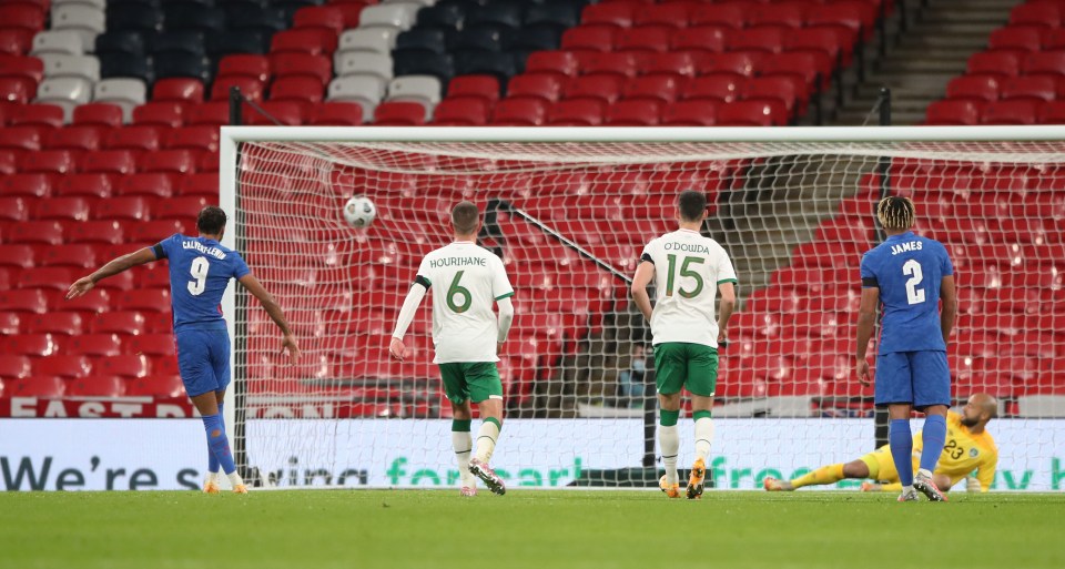 Dominic Calvert-Lewin fired home the third from the spot