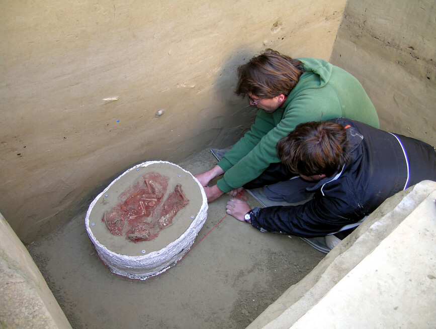 The twins were buried on a river bank