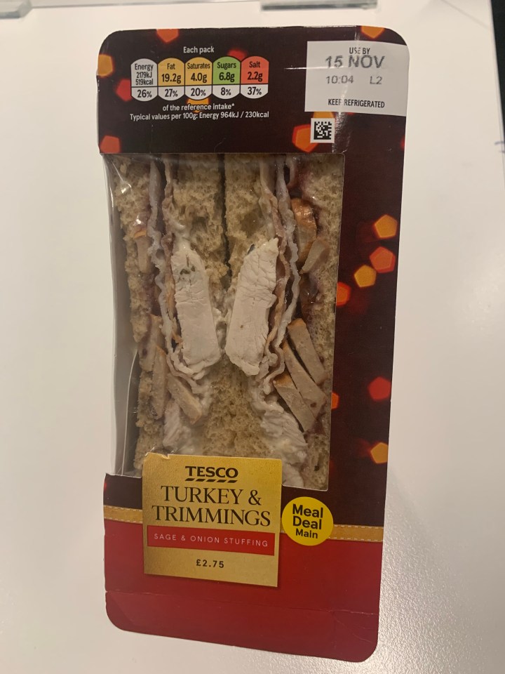 Tesco's turkey and trimmings sandwich won't leave you looking stuffed