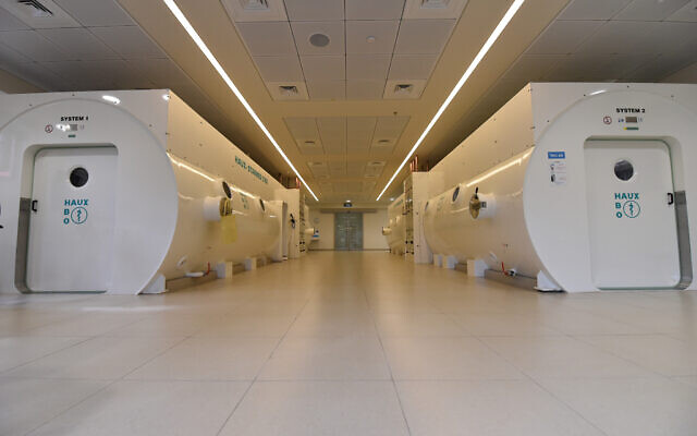 The hyperbaric chambers at the Sagol Center for Hyperbaric Medicine and Research at Shamir Medical Center