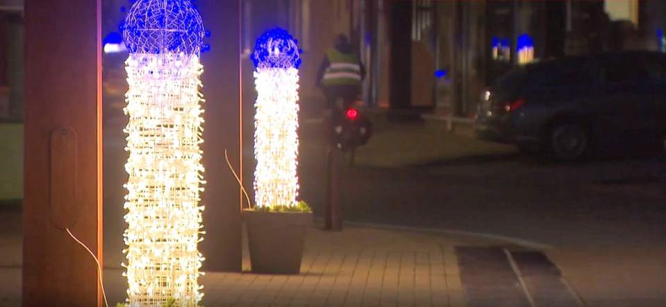 The penis-shaped lights will remain in the city centre