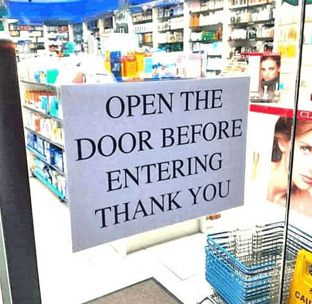 How many people walked into this glazed door before the shop manager decided drastic action was needed with this unmissable sign?