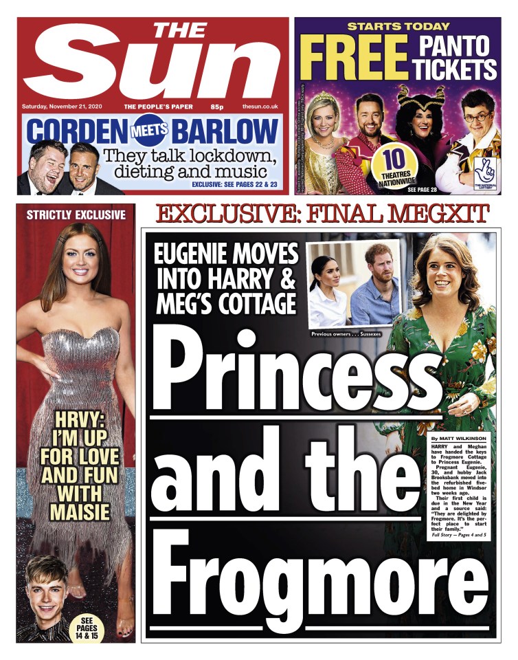 The Sun broke the story about Eugenie and Jack 'house-sitting' Harry and Meg's Windsor pad