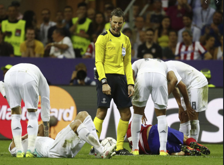 Clattenburg's tongue got a work-out on the biggest stage as Pepe lay on the ground