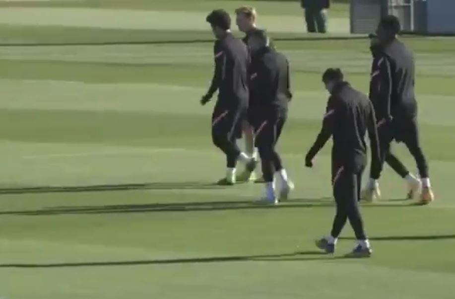 Messi appeared distant in the training session