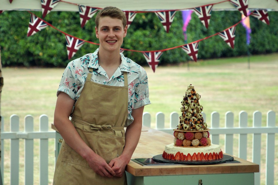 Peter constructed a dessert tower for his show stopper