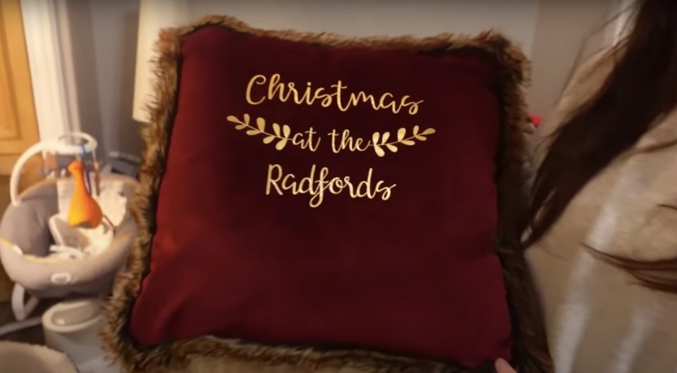 The family even have personalised Christmas cushions