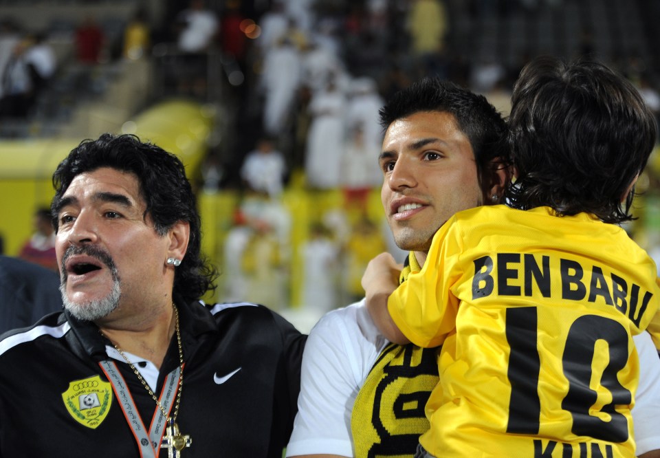 Maradona was the grandfather to Man City star Sergio Aguero’s son