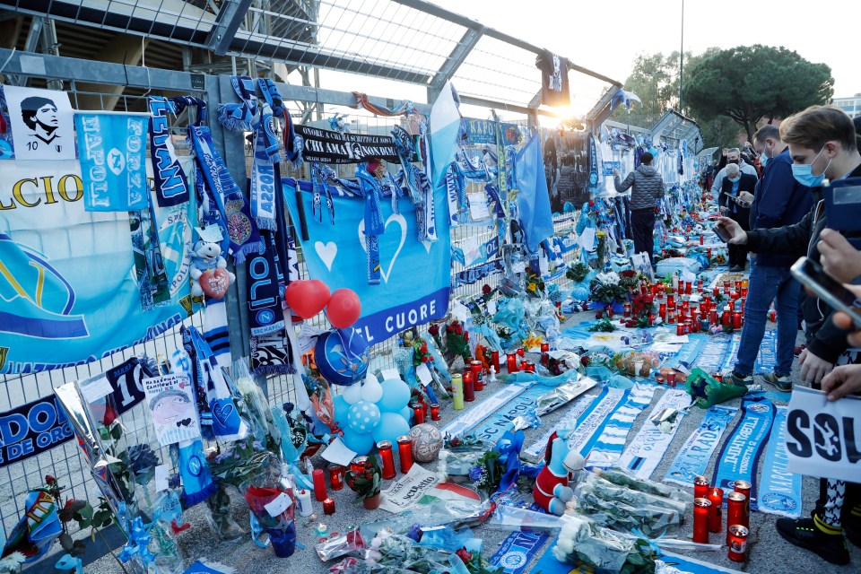 Supporters have left shirts, scarves, flowers and cards outside the ground this week