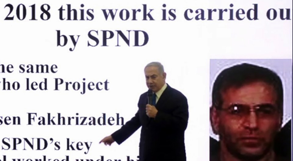 Israeli PM Benjamin Netanyahu named the scientist and showed his picture om a screen during a speech on Iran's nuclear program in 2018