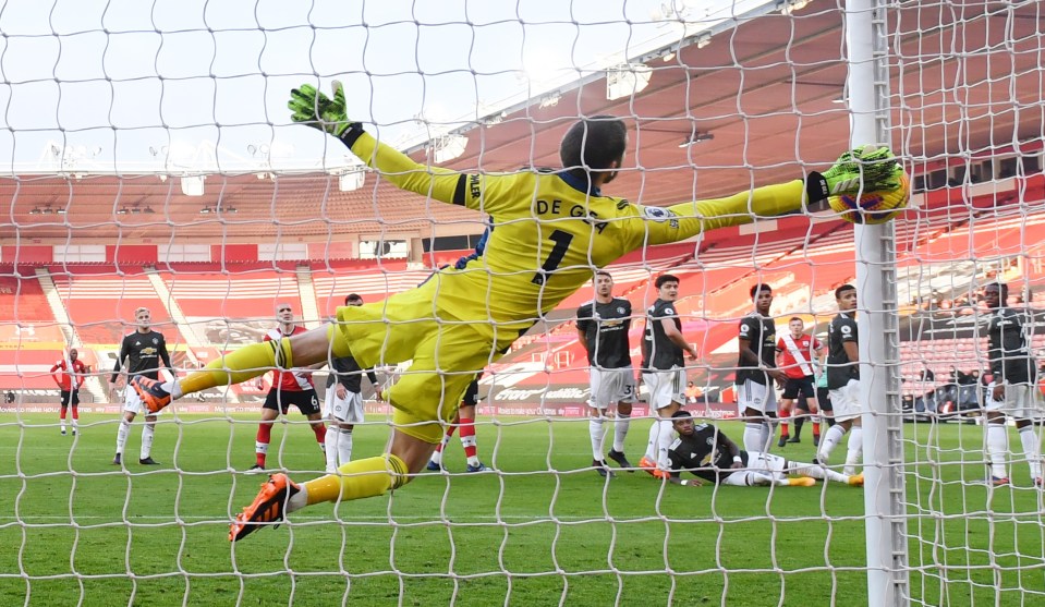 David De Gea was one casualty of the game - injuring himself in Southampton's second goal