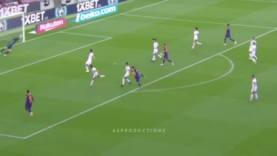 Lionel Messi scored Barcelona’s fourth goal of the game