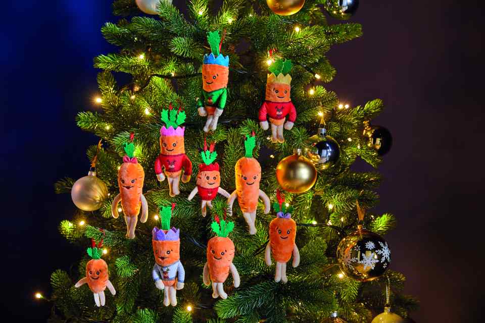 The Aldi Kevin the carrot tree decorations cost £2.99