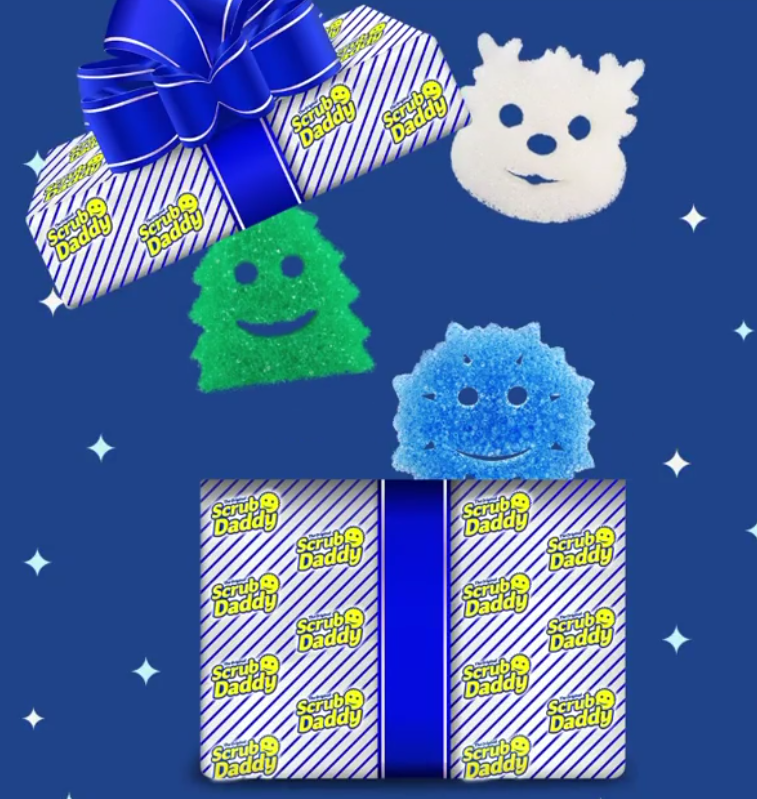 The sponges come in three seasonal shapes including a snowflake, a Christmas tree and a reindeer 