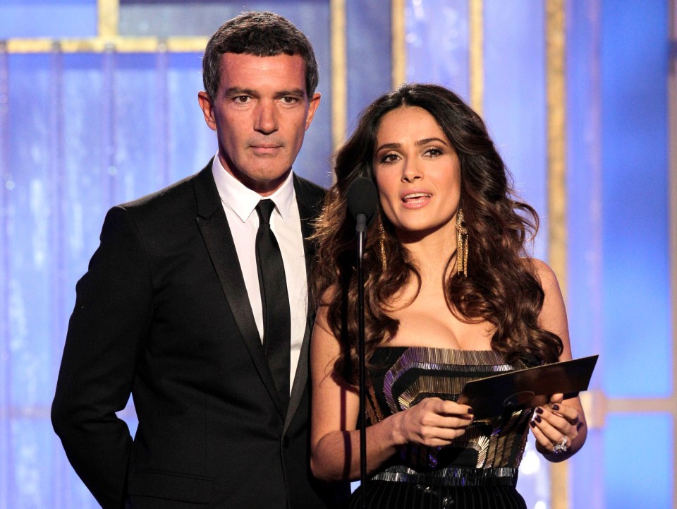 Antonio Banderas, pictured here with lifelong friend Salma Hayek,  wants to buy a stake in Spanish second tier side Malaga