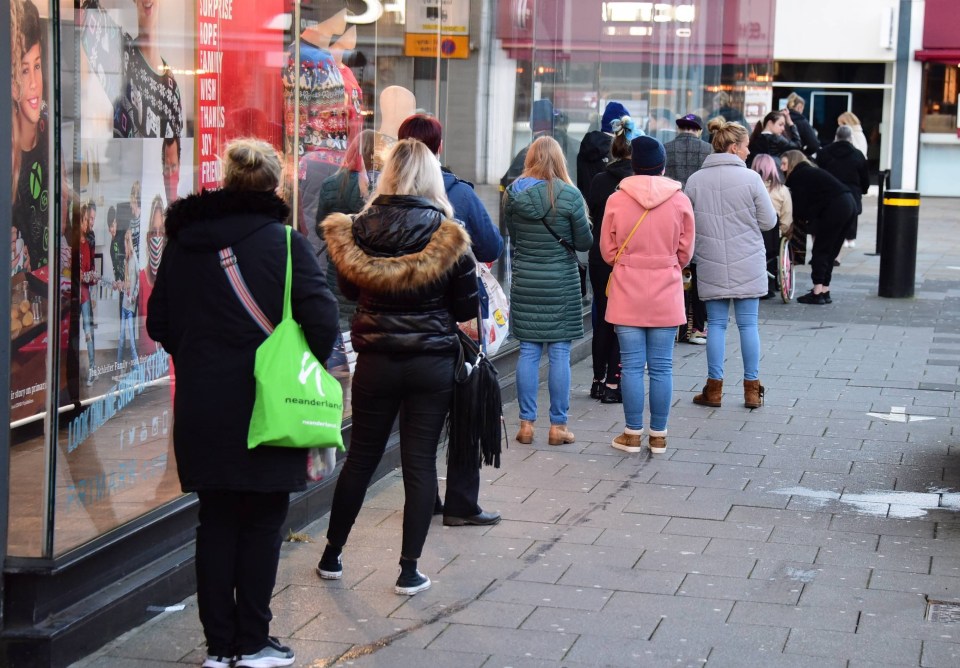 Shoppers queued up outside a Primark in Newcastle from 7.30am