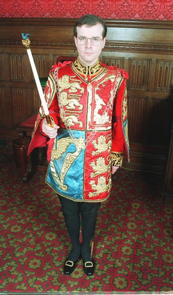 Major David Rankin-Hunt worked for the Royal Family for 33 years. Pictured in 1994 during his time as a registrar at the Lord Chamberlain's Office