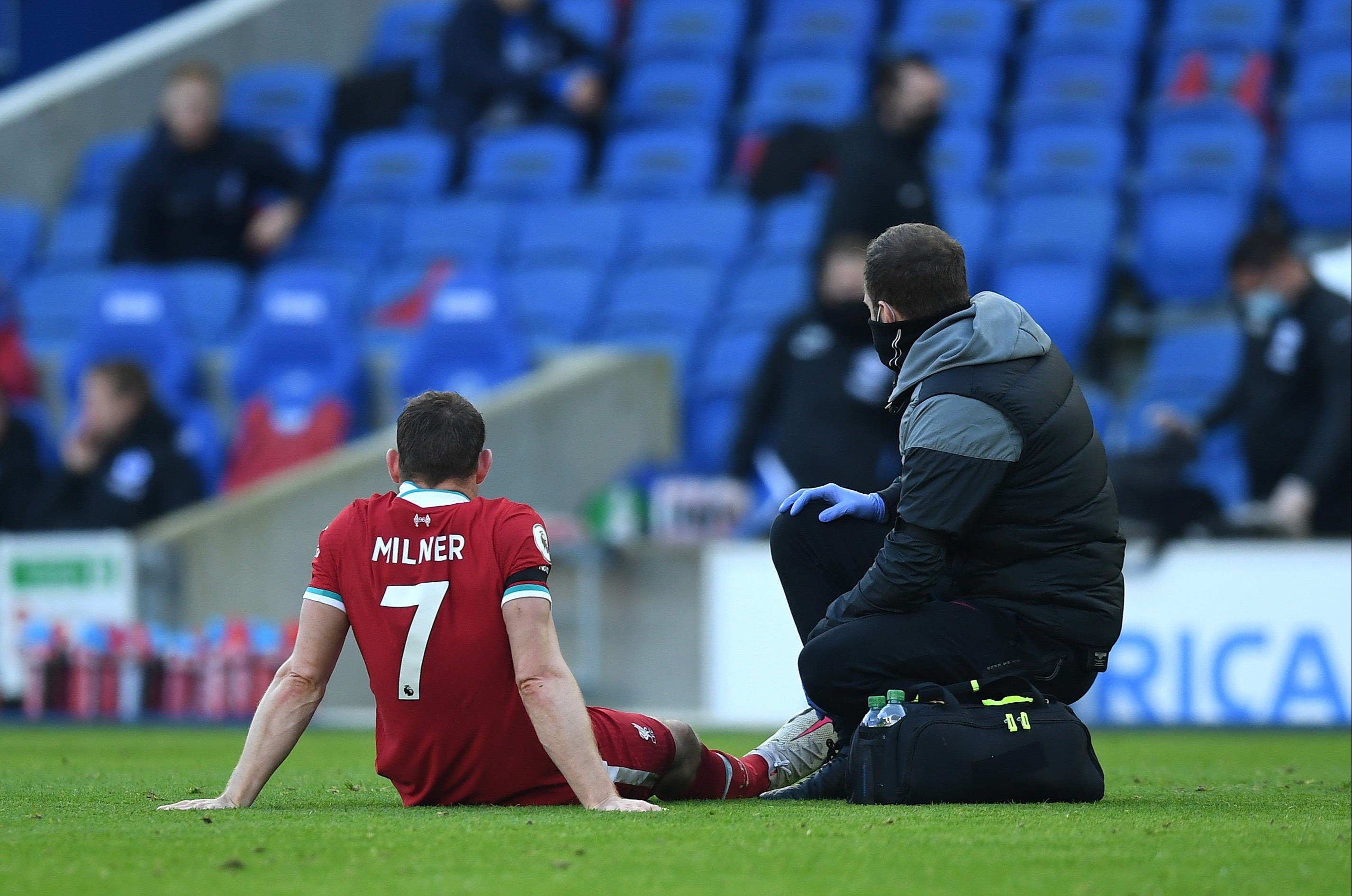 Milner was forced off injured against Brighton on Saturday