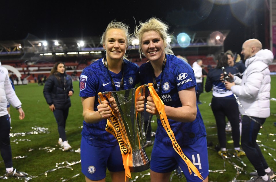 Millie Bright (right) has a glittering trophy cabinet from her five-years at Chelsea