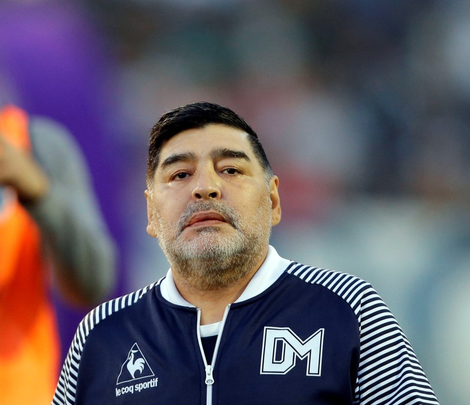 Diego Maradona pictured shortly before his death