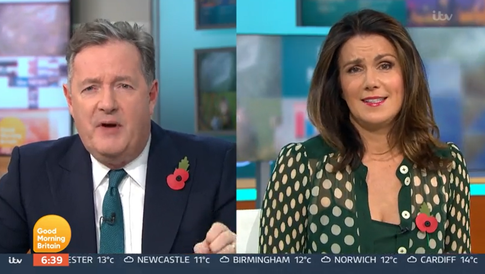 Piers Morgan and Susanna Reid once again clashed over veganism this morning