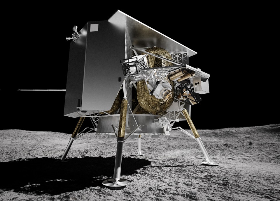 Astrobotic’s Peregrine Lander on the lunar surface