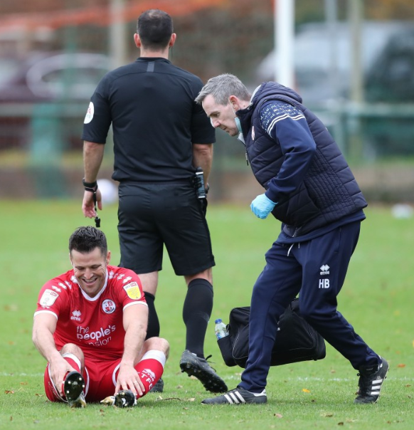 Wright needed treatment for a Crawley XI in a practice game on Tuesday