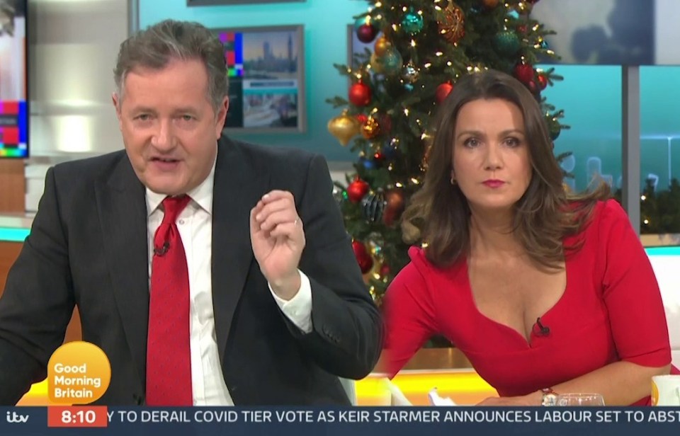 Piers insisted the scene 'wasn't how it seemed' when they were on air