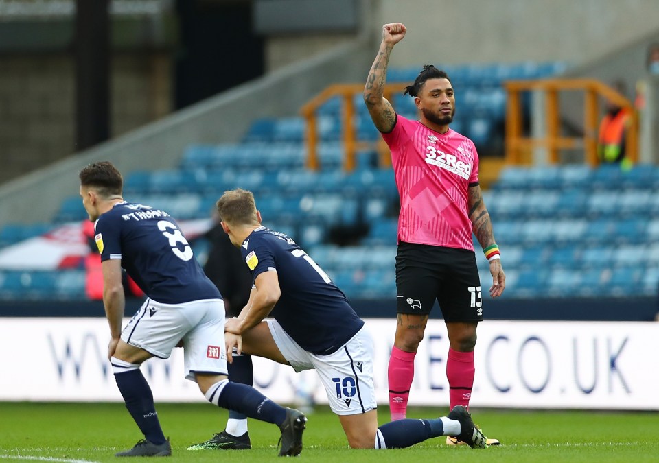 Some fans booed when Millwall’s players took the knee to highlight racial discrimination last weekend