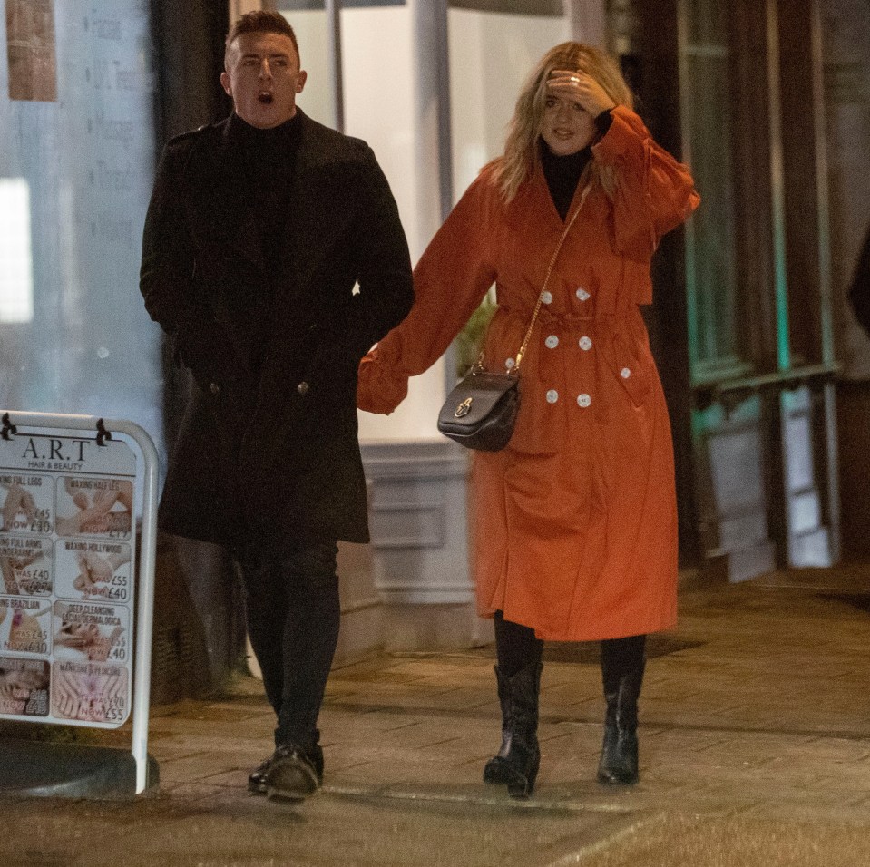 The 30-year-old appeared in jovial spirits as she walked towards a north London pub with a friend