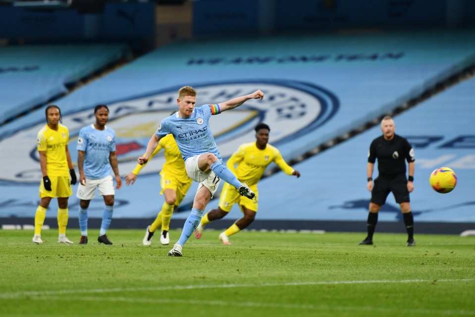 De Bruyne's 26th minute penalty put City in total control