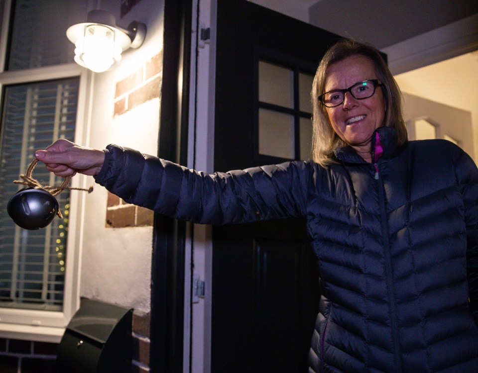 A local in Blackwood, Wales rings a bell for the Christmas Eve jingle