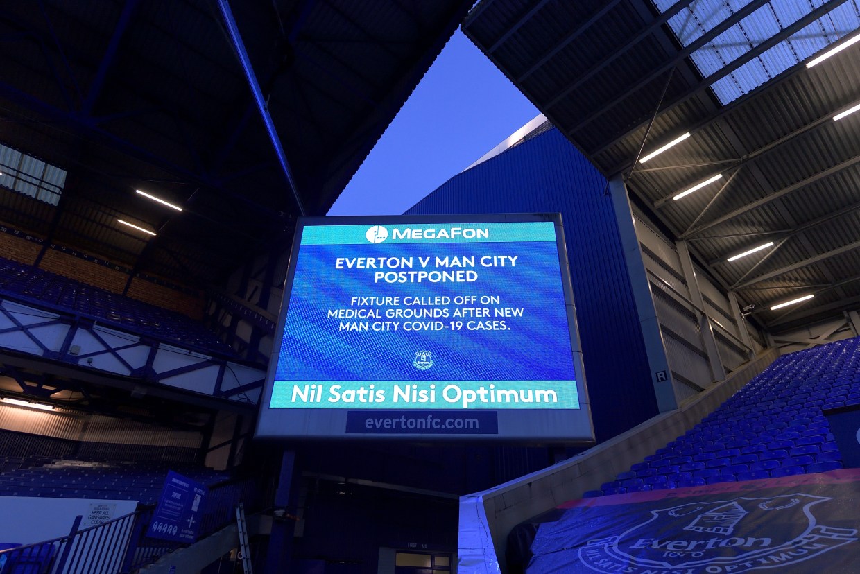 Man City's game with Everton was postponed on Monday