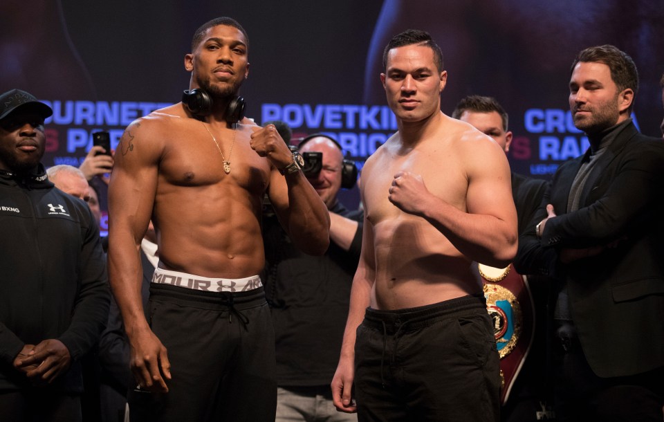 Joshua dropped down to 17st 4lb for his unification against Joseph Parker