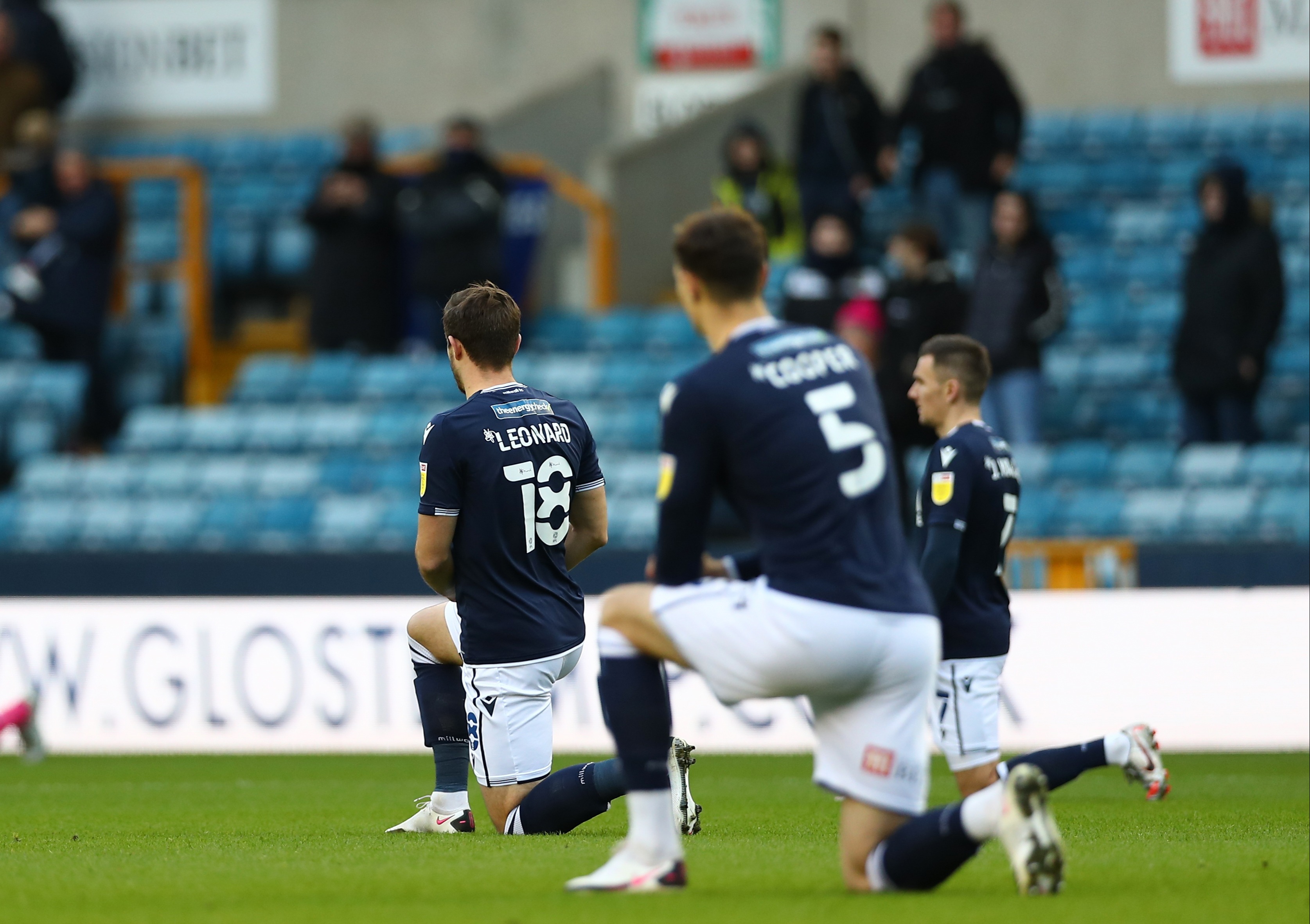 Millwall players were booed after taking a knee at the weekend