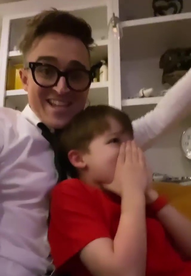 Tom Fletcher filmed the moment they watched Giovanna's victory