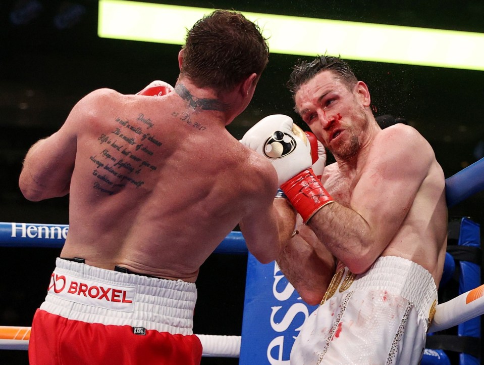 Callum Smith was left battered, bruised and cut up by his opponent in Texas