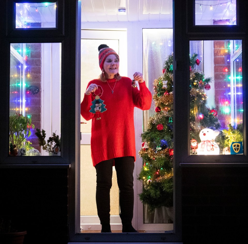 One festive local in Rhiwbina in Cardiff, Wales spreads festive cheer from her doorstep