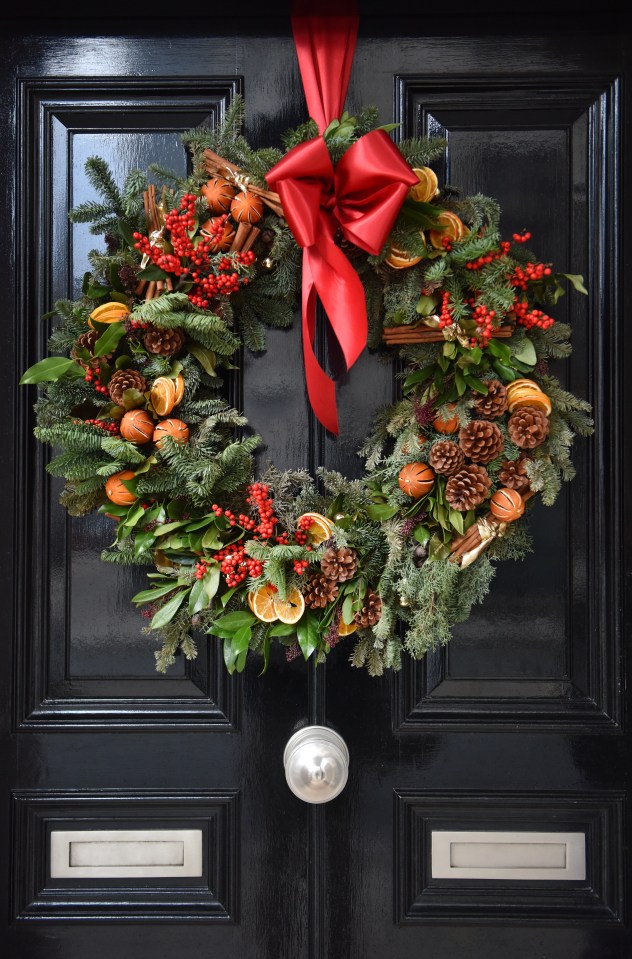 William says traditional door wreaths with real greenery are "acceptable" but avoid fake ones with lots of colours