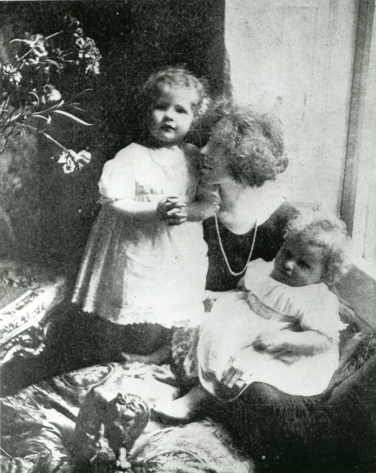 Nerissa Bowes Lyon is shown here with her mother and younger sister Anne