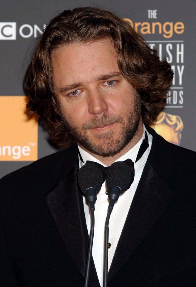 Russell Crowe pictured at the 2002 BAFTAs