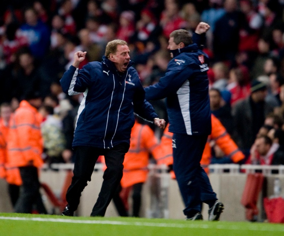 The ex-Spurs boss celebrates an injury-time equaliser after fighting back from 4-2 down