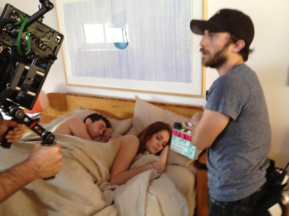 Lindsay Lohan and James Deen on the set of the film