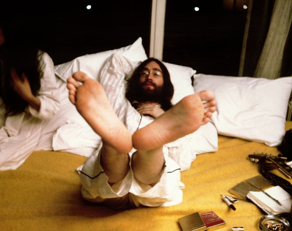 John Lennon and Yoko Ono during their week long Bed In for peace at Queen Elizabeth Hotel in Montreal in May 1969