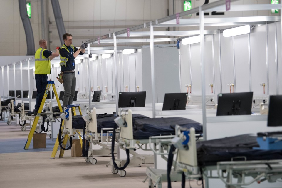 The East London facility, which was built in March, has space for 4,000 beds