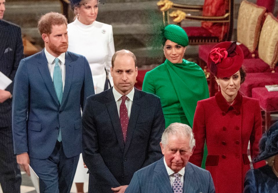  Prince Harry, Meghan Markle, Prince William and Kate Middleton were last seen together publicly at the Queen’s Commonwealth Day Service in March