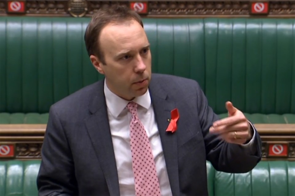 Matt Hancock choked back tears as he spoke in the Commons ahead of tonight's vote